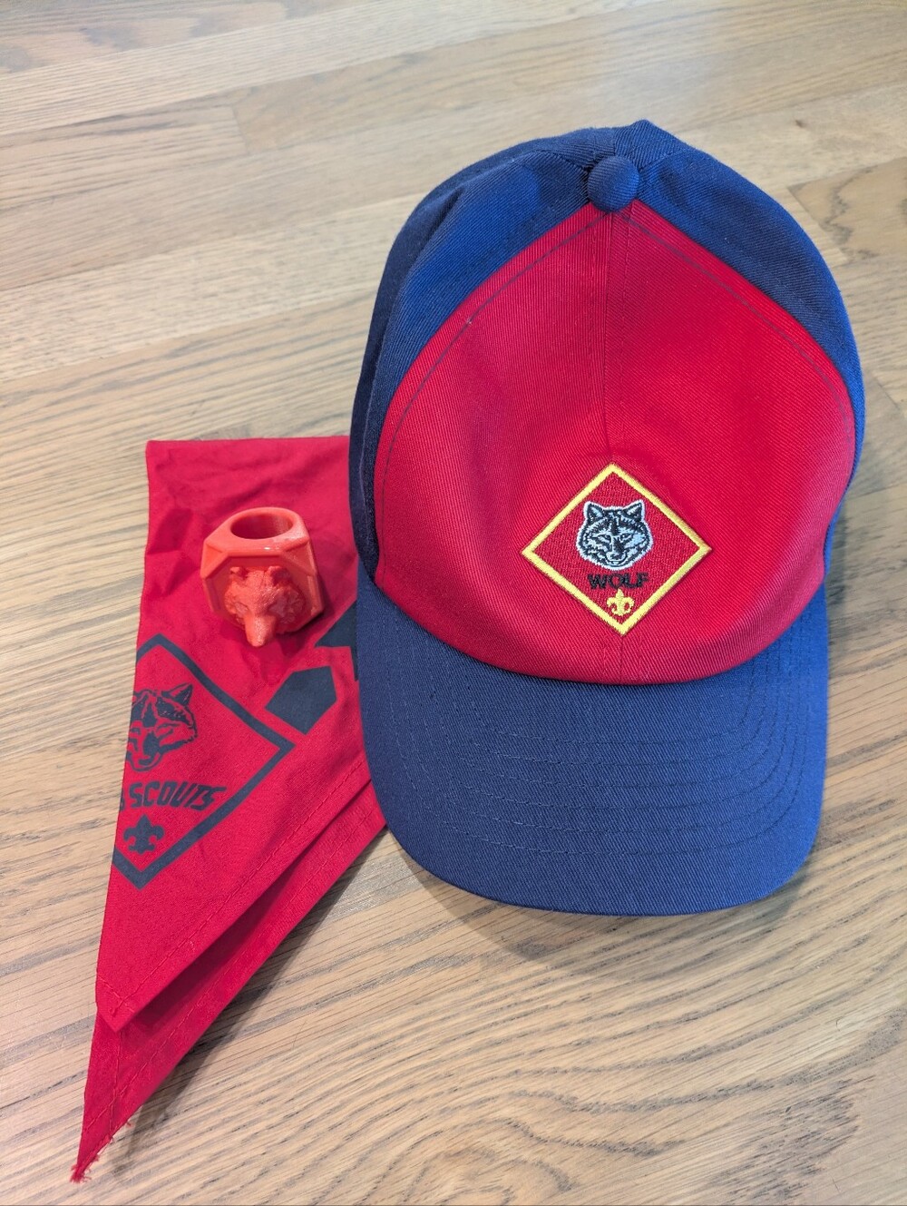 Cub Scouts Wolf Hat, Neckerchief And Holder